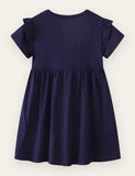 Flower Unicorn Embroidered Cotton Dress