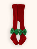 Christmas Bow Knitted Leggings