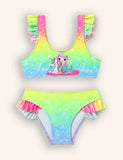 Colored Mermaid Printed Split Swimsuit