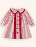 Valentine's Day Embroidered Long Sleeve Princess Dress
