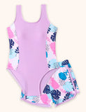 Leaf Printed Swimsuit Set