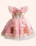 Gingerbread Applique Tulle Dress