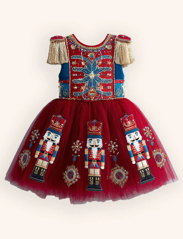 Nutcrackers Velour Tulle Appliqué Dress