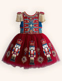 Nutcrackers Velour Tulle Appliqué Dress