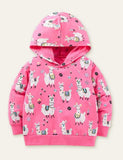 Alpaca Cartoon Printed Hoodie - Mini Taylor