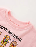 Cartoon Bear Printed Long-Sleeved T-shirt - Mini Taylor