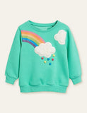 Cloud Rainbow Appliqué Sweatshirt - Mini Taylor