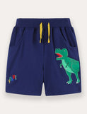 Cartoon Dinosaur Applique Shorts