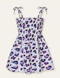 Floral Butterfly Full Printed High Waist Spaghetti Strap Dress - Mini Taylor