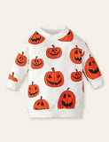 Halloween Pumpkin Printed Long Sleeve T-shirt - Mini Berni