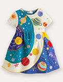 BACK TO SCHOOL Fun Planet Appliqué Dress