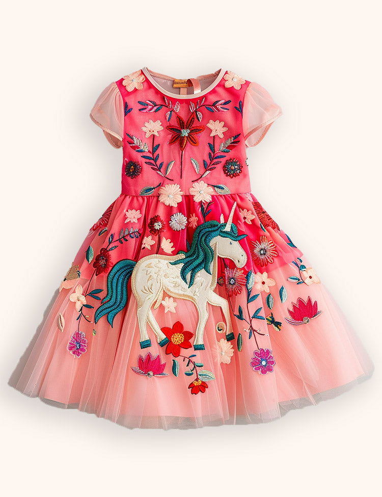 Flower Unicorn Tulle Dress