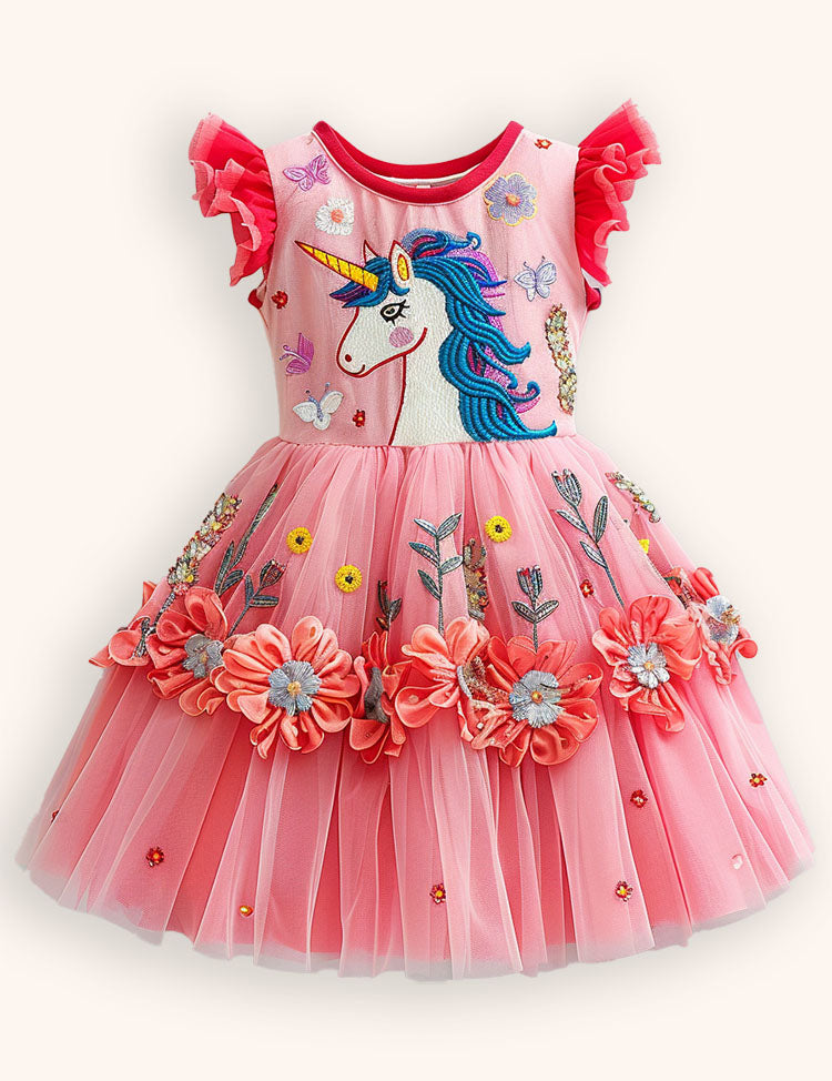 Flower Unicorn Tulle Dress