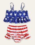 Independence Day Striped Printed Swimsuit - Mini Taylor