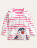 Penguin Embroidered Long Sleeve T-shirt - Mini Taylor