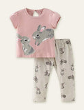 Rabbit Printed Short Sleeve Set - Mini Taylor