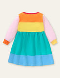 Rainbow Embroidered Long Sleeve Dress - Mini Taylor