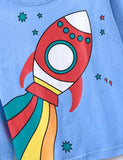 Rainbow Rocket Printed Long Sleeve T-shirt - Mini Taylor