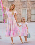 Tie-Dye Sleeve Family Matching Dress