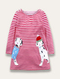 Animal Appliqué Stripe Dress - Mini Taylor