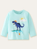 Dinosaur and Alligator Printed Long Sleeve T-shirt - Mini Taylor