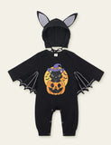 Halloween Pumpkin Bat Printed One-Piece Romper