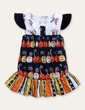 Halloween Pumpkin Full Printed Sleeveless Dress