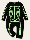 Halloween Skull Printed Luminous Romper - Mini Berni