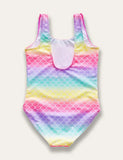 Mermaid Print Color Gradient One-piece Swimsuit - Mini Taylor
