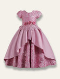 Satin Embroidered Princess Party Dress - Mini Taylor