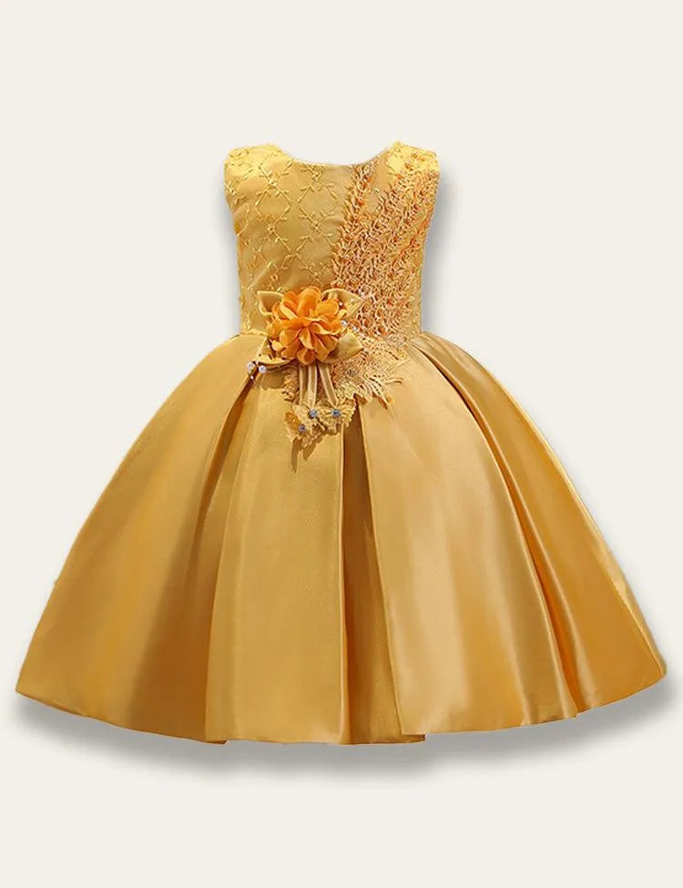 Solid Color Satin Princess Party Dress - Mini Taylor