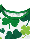 St. Patrick's Day Clover Printed Long Sleeve Dress - Mini Taylor