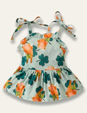 St.Patrick's Day Clover Strap Romper