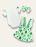 St. Patrick's Day Letter Printed Romper+Lucky Strap Dress - Mini Taylor